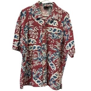 No Fear USA Y2K Cotton Hawaiian Tropical Short Sleeve Button Down Pocket Shirt L